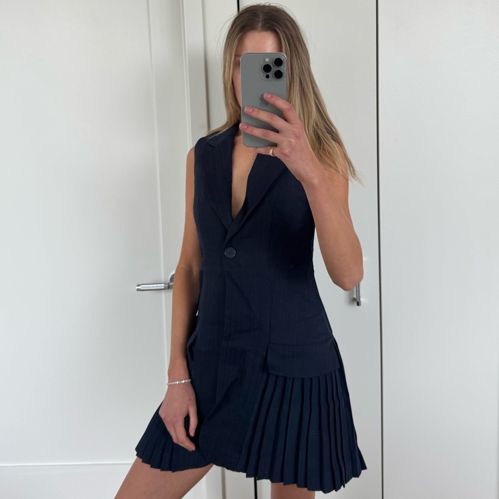 Sandro - Sleeveless Pleated Blazer Dress (2/XS)